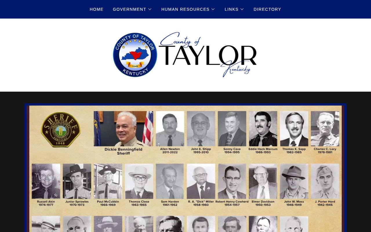 Taylor County Sheriff's Department official contact and duties page