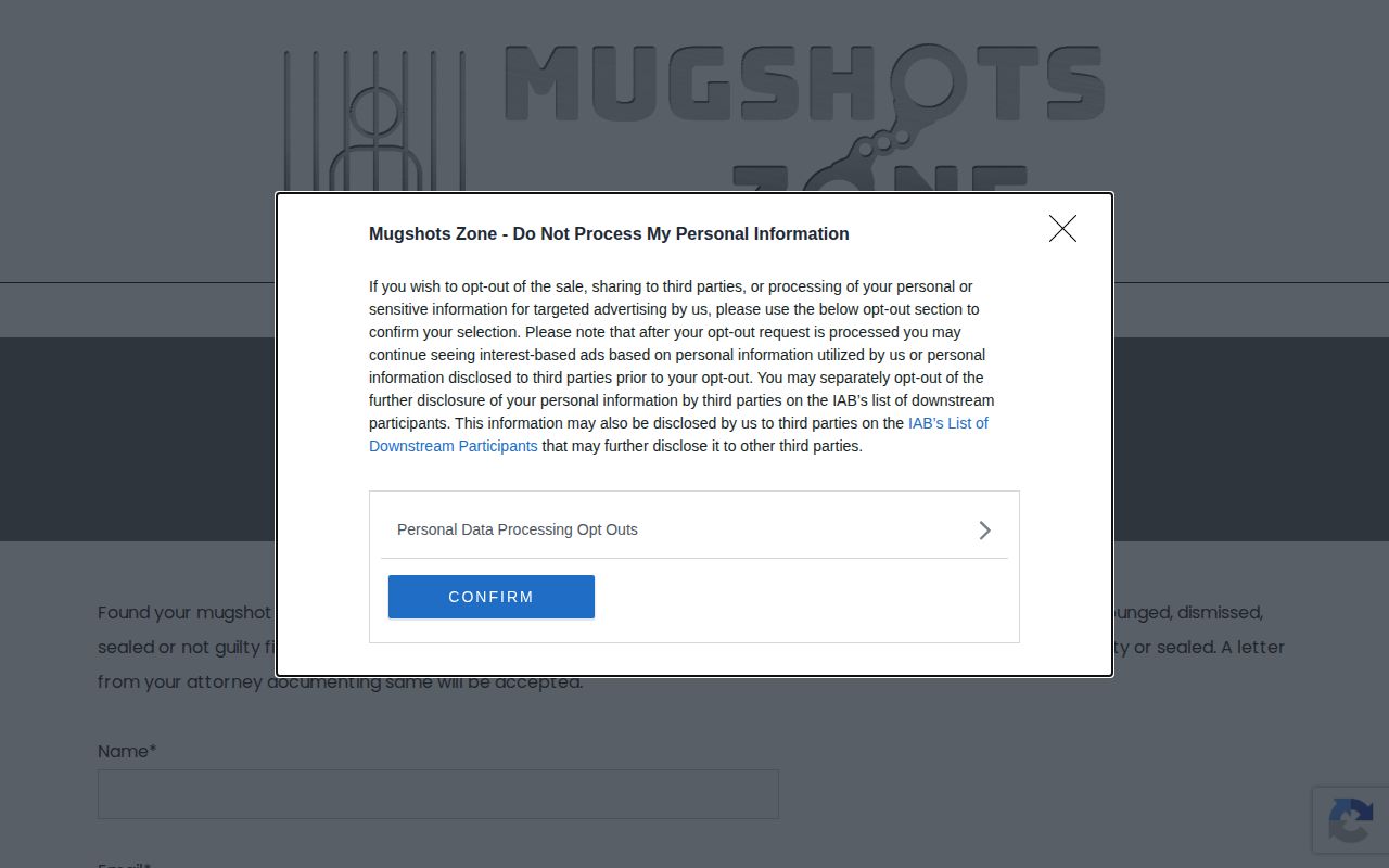 Mugshots.zone Taylor County free removal and correction form